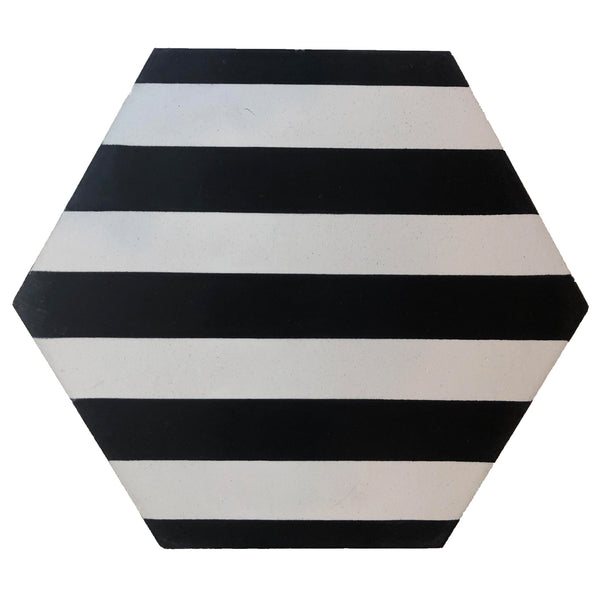 Zebra black and white stripes hexagon 